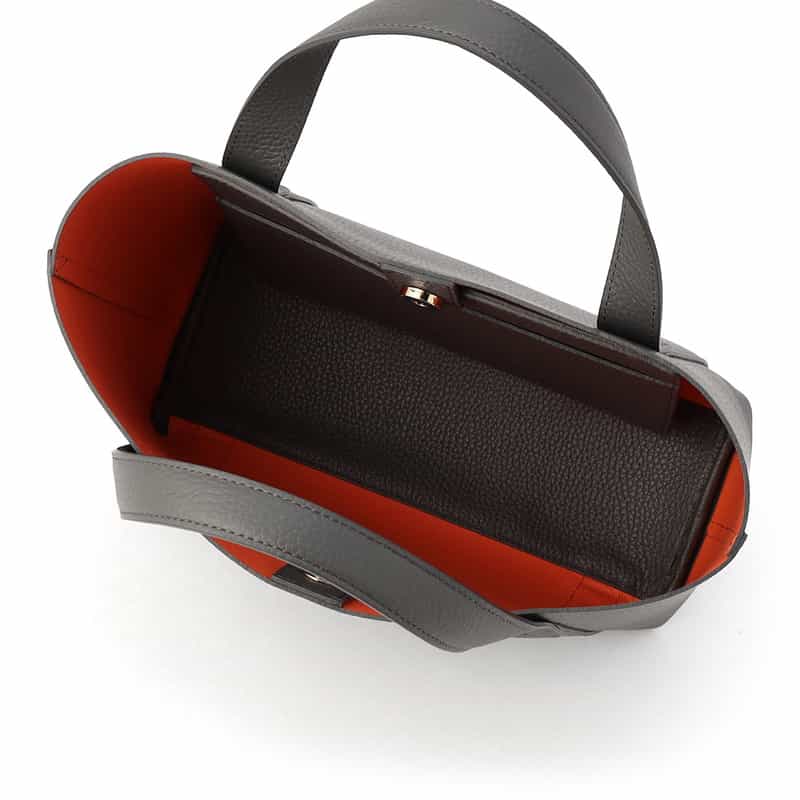 PELLE MORBIDA PELLE MORBIDA＜ペッレ モルビダ＞レザーミニトートバッグ “TE007SL" DARK GRAY