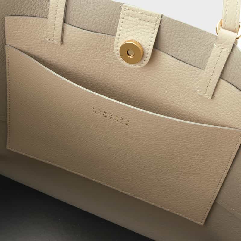 BARNEYS NEW YORK 2WAYハンドル レザートートバッグ IVORY