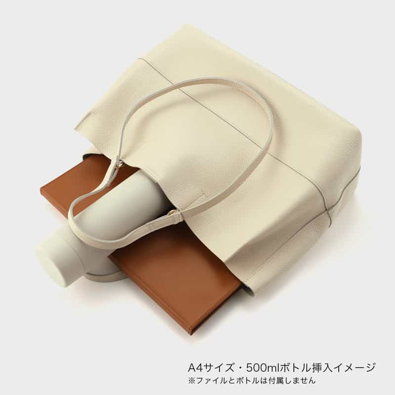 BARNEYS NEW YORK 2WAYハンドル レザートートバッグ IVORY