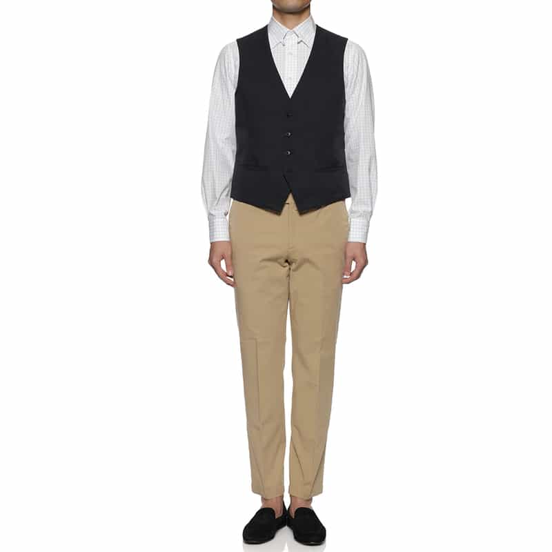 BARNEYS NEW YORK COOLDOTS素材リバーシブルベスト NAVY
