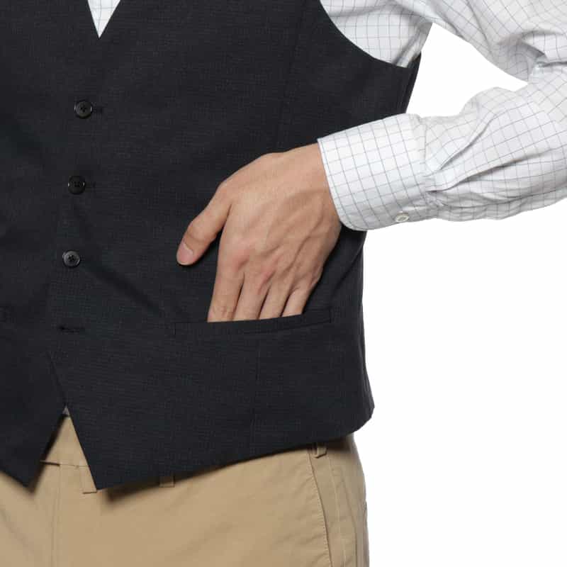 BARNEYS NEW YORK COOLDOTS素材リバーシブルベスト NAVY