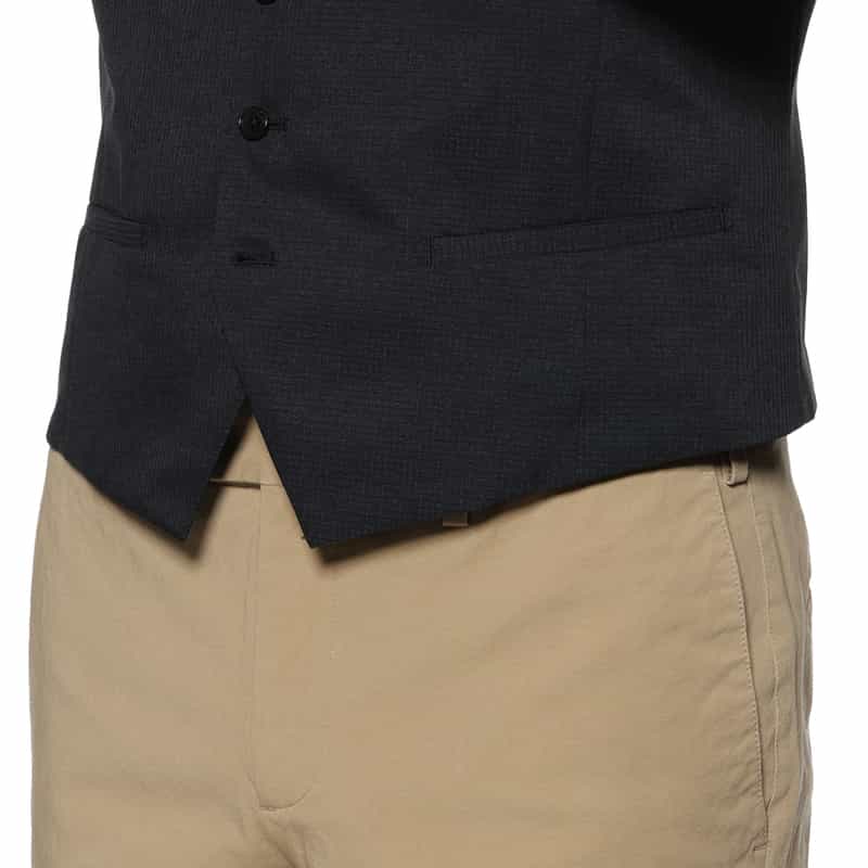 BARNEYS NEW YORK COOLDOTS素材リバーシブルベスト NAVY