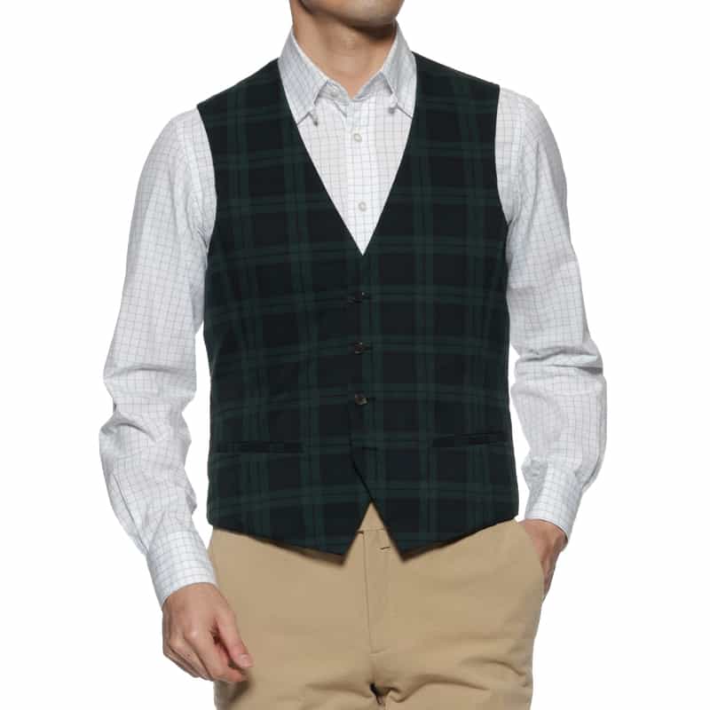 BARNEYS NEW YORK COOLDOTS素材リバーシブルベスト NAVY