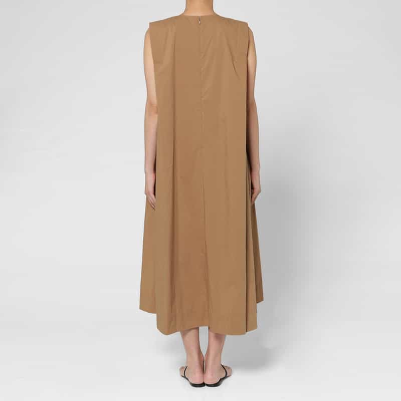 BARNEYS NEW YORK ウォッシャブル Aラインドレス BROWN