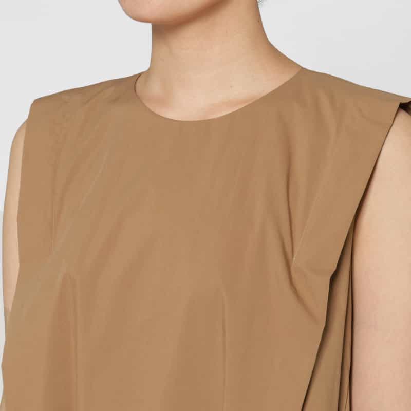 BARNEYS NEW YORK ウォッシャブル Aラインドレス BROWN