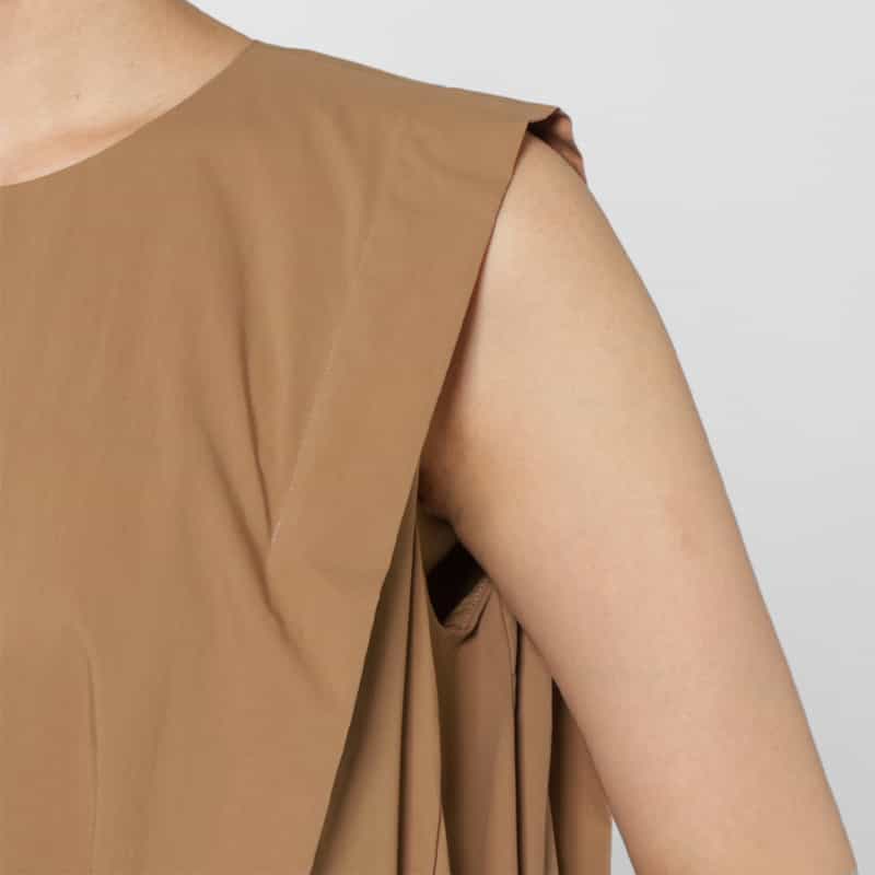 BARNEYS NEW YORK ウォッシャブル Aラインドレス BROWN