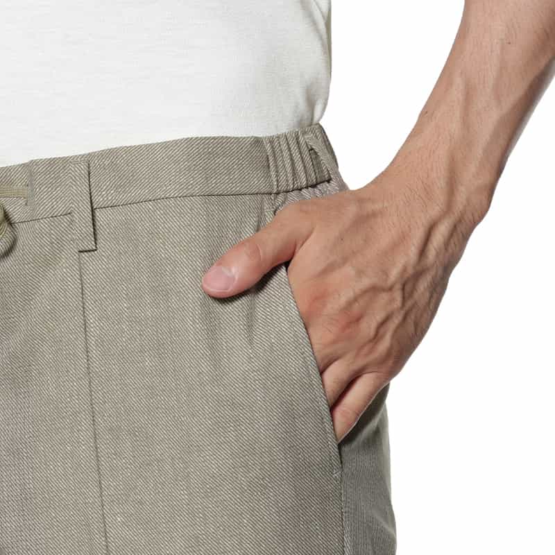 BARNEYS NEW YORK ウォッシャブル COOLDOTS素材パンツ BEIGE