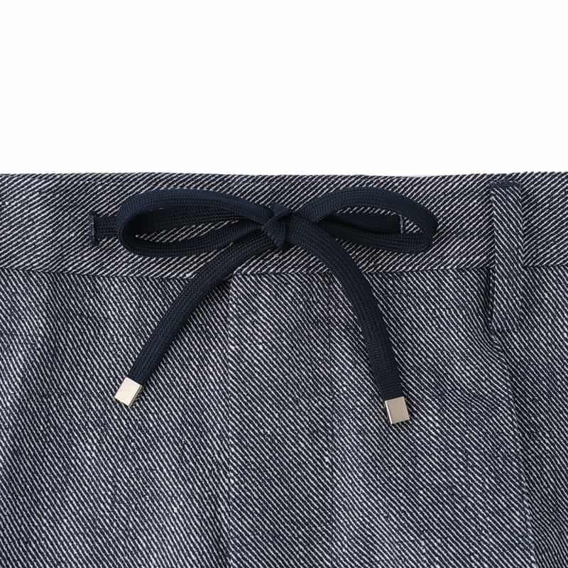 BARNEYS NEW YORK ウォッシャブル COOLDOTS素材パンツ NAVY