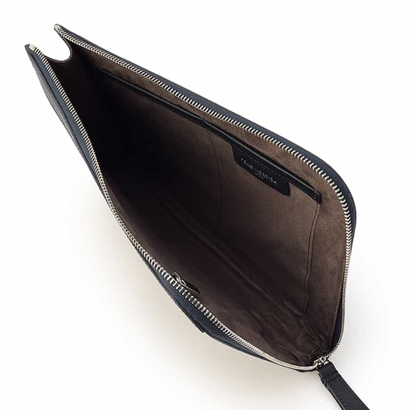 PELLE MORBIDA PELLE MORBIDA＜ペッレ モルビダ＞L字ジップクラッチバッグ “CA011" NAVY