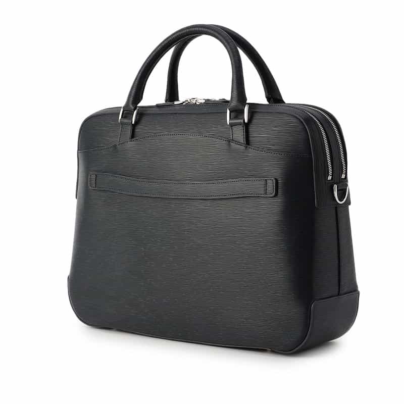 PELLE MORBIDA PELLE MORBIDA<ペッレ モルビダ>型押しレザーダブルブリーフケース NAVY