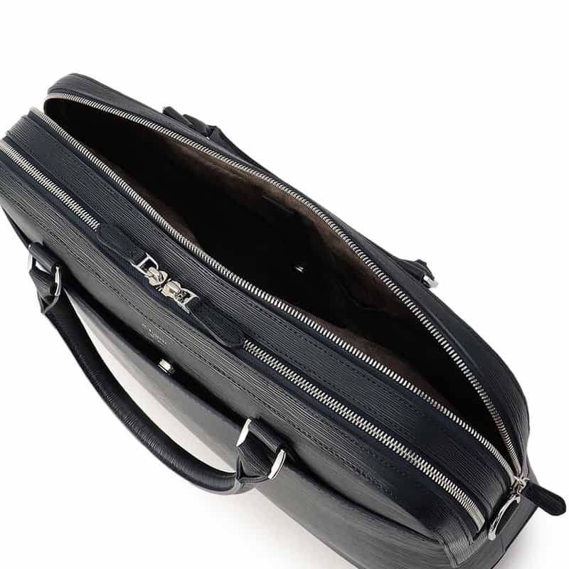 PELLE MORBIDA PELLE MORBIDA<ペッレ モルビダ>型押しレザーダブルブリーフケース NAVY