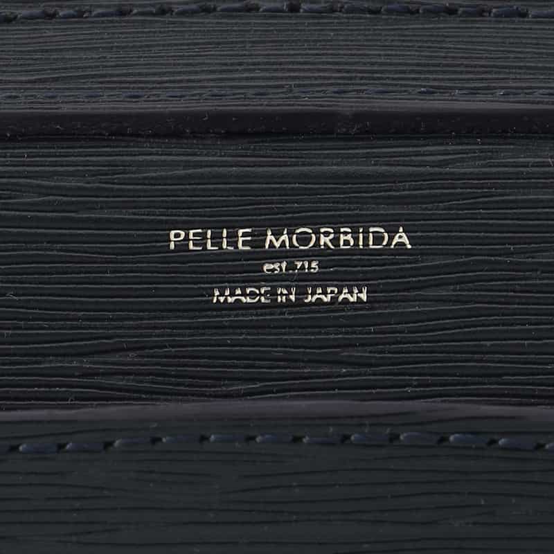 PELLE MORBIDA PELLE MORBIDA<ペッレ モルビダ>型押しレザーダブルブリーフケース NAVY