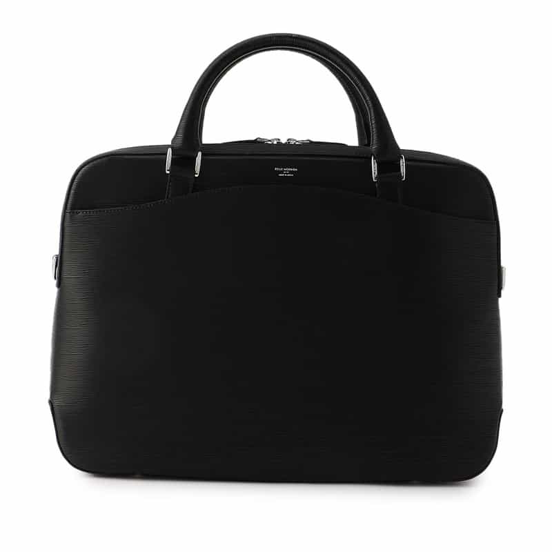 PELLE MORBIDA PELLE MORBIDA<ペッレ モルビダ>型押しレザーダブルブリーフケース BLACK