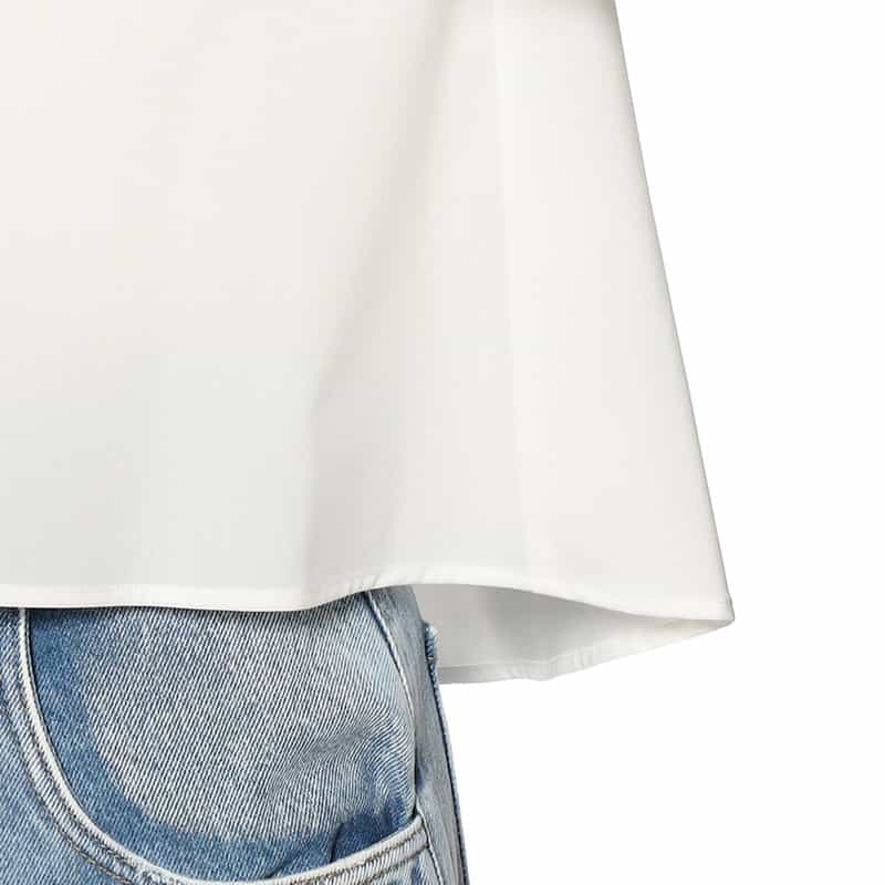 BARNEYS NEW YORK ウォッシャブル ショート丈レギュラーシャツ WHITE