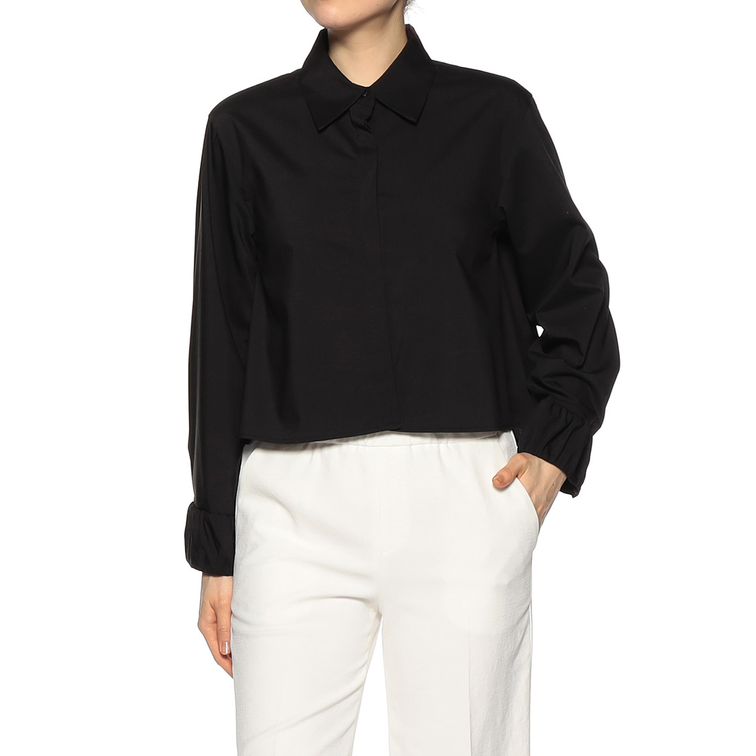 ウォッシャブル ショート丈レギュラーシャツ