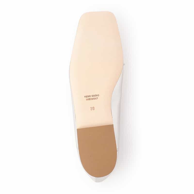 BARNEYS NEW YORK スクエアバレエシューズ SILVER