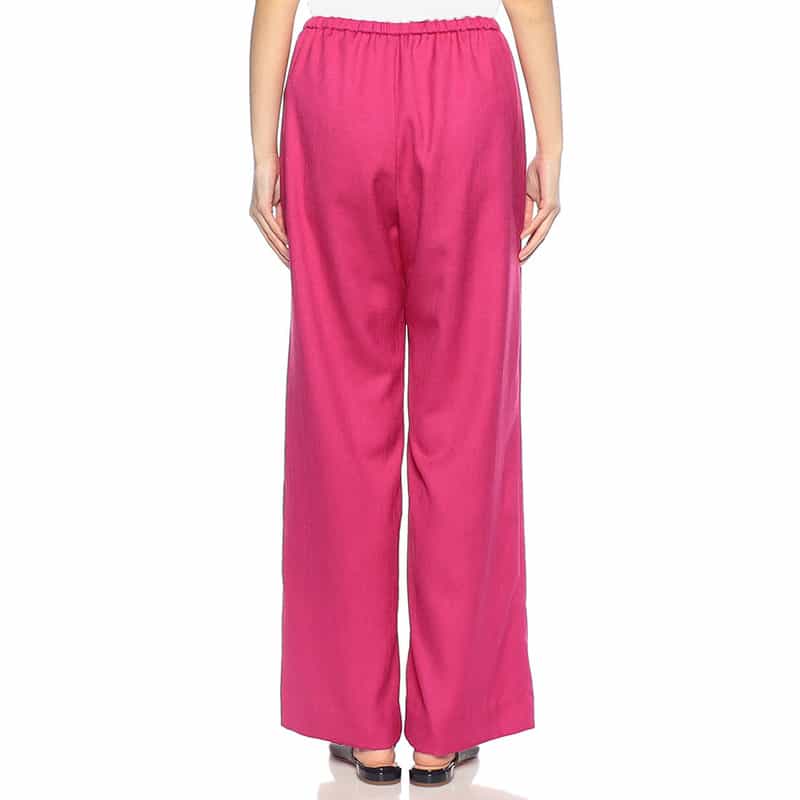 BARNEYS NEW YORK ウォッシャブル リネンライクドローストリング付きワイドパンツ PINK