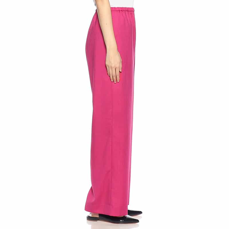 BARNEYS NEW YORK ウォッシャブル リネンライクドローストリング付きワイドパンツ PINK