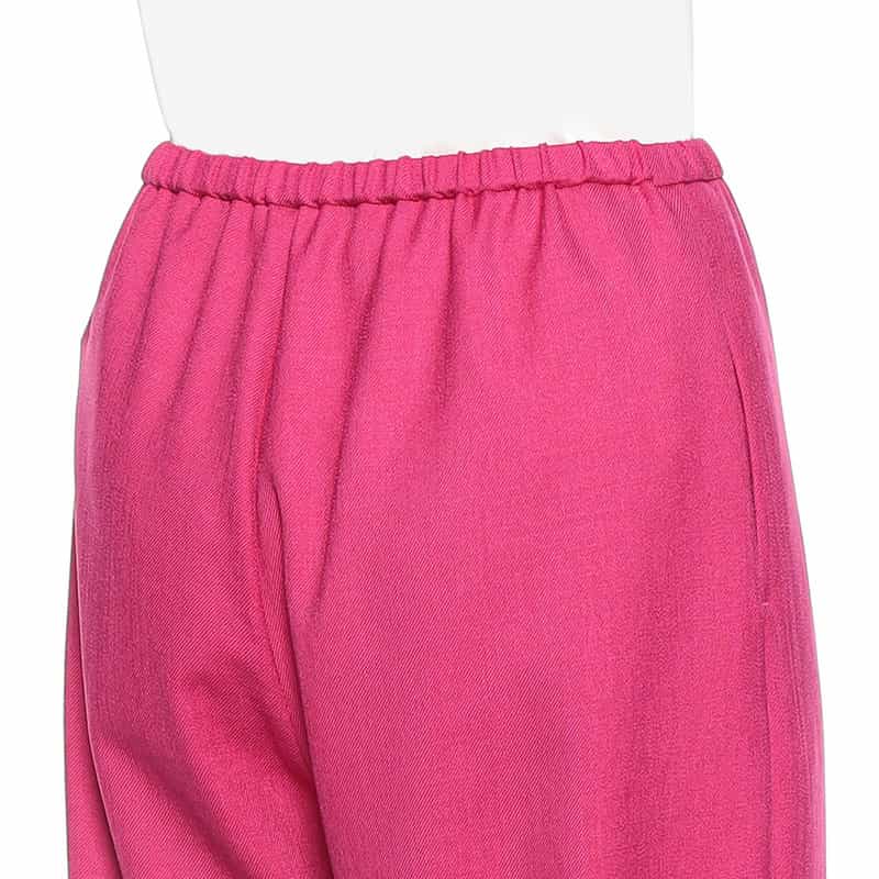 BARNEYS NEW YORK ウォッシャブル リネンライクドローストリング付きワイドパンツ PINK