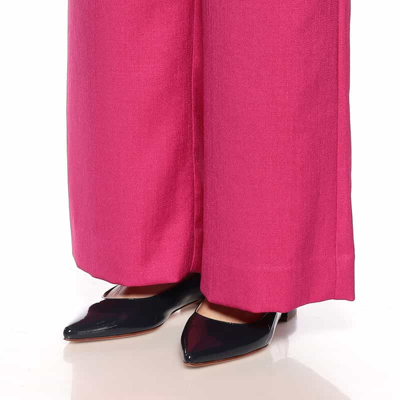 BARNEYS NEW YORK ウォッシャブル リネンライクドローストリング付きワイドパンツ PINK