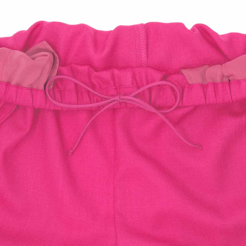 BARNEYS NEW YORK ウォッシャブル リネンライクドローストリング付きワイドパンツ PINK