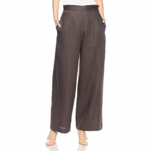 ウォッシャブル リネン素材ワイドパンツ