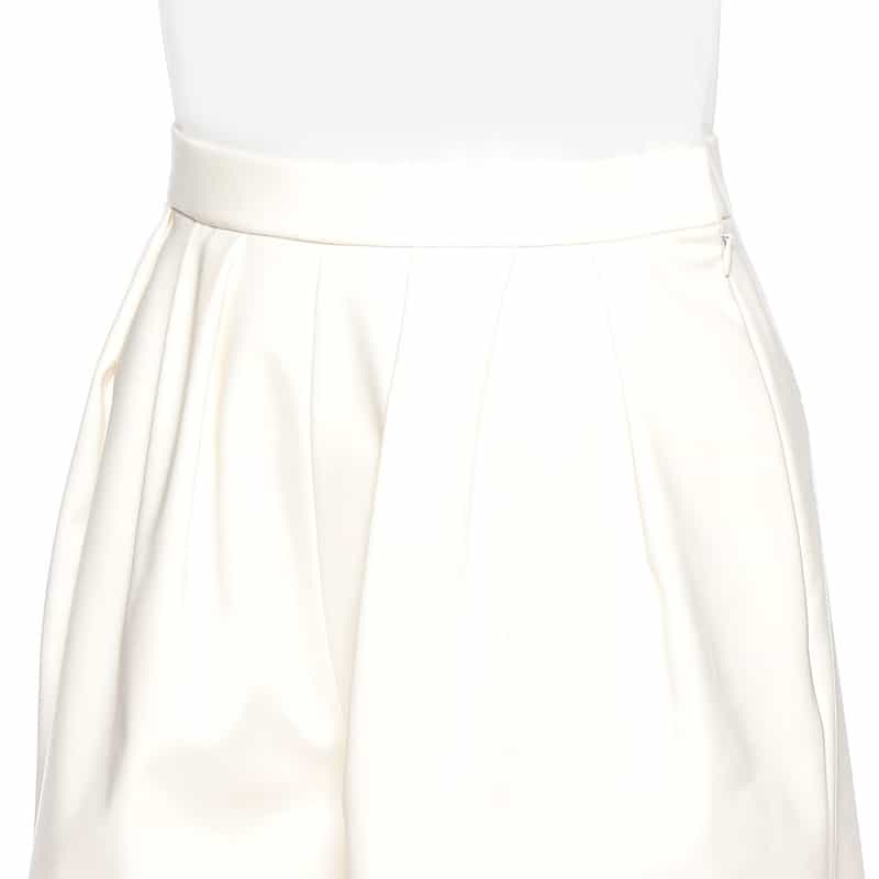 BARNEYS NEW YORK ウォッシャブル タックガウチョパンツ WHITE