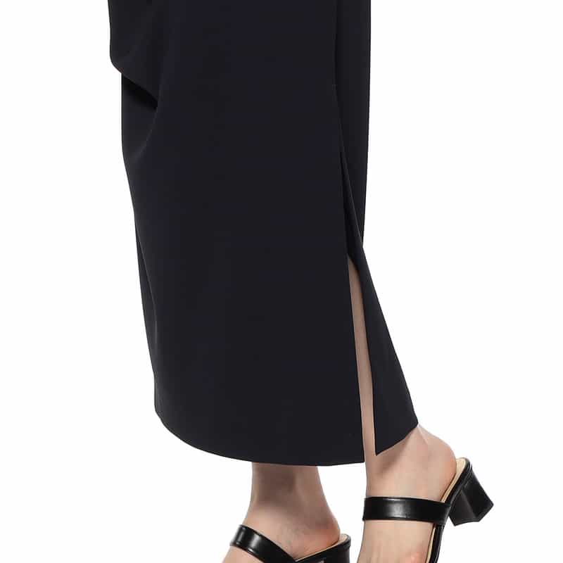 BARNEYS NEW YORK セットアップ ウォッシャブル ドレープデザインタイトスカート NAVY