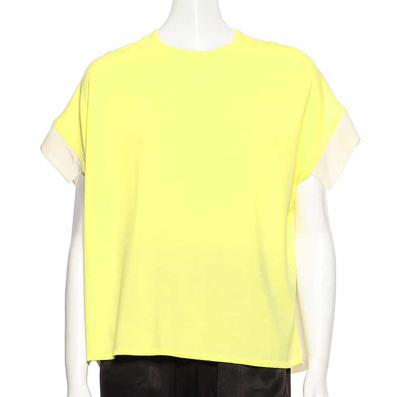 BARNEYS NEW YORK ウォッシャブル コンビネーションオーバーニットプルオーバー YELLOW