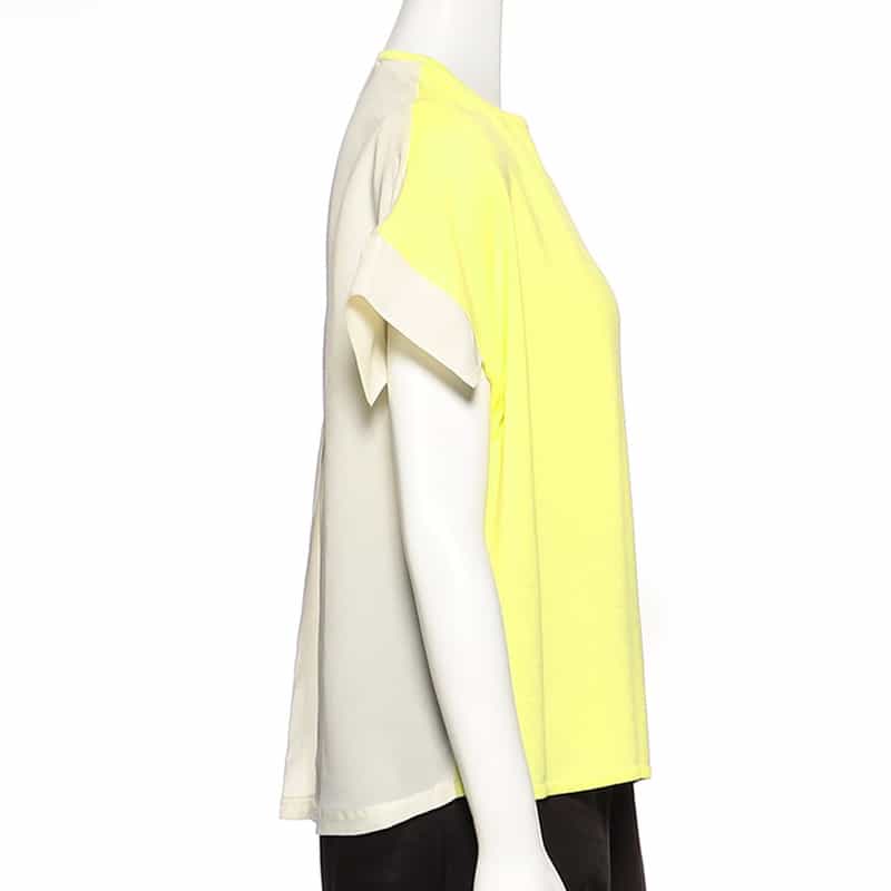 BARNEYS NEW YORK ウォッシャブル コンビネーションオーバーニットプルオーバー YELLOW