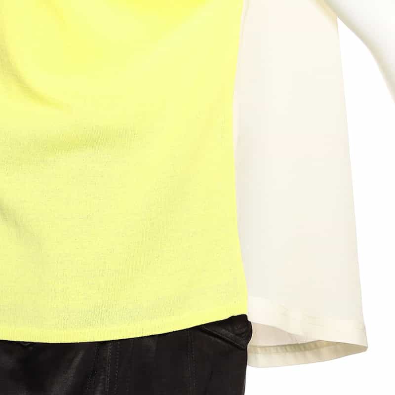 BARNEYS NEW YORK ウォッシャブル コンビネーションオーバーニットプルオーバー YELLOW