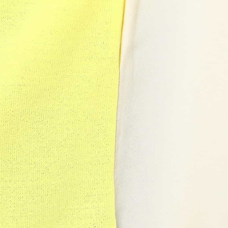 BARNEYS NEW YORK ウォッシャブル コンビネーションオーバーニットプルオーバー YELLOW