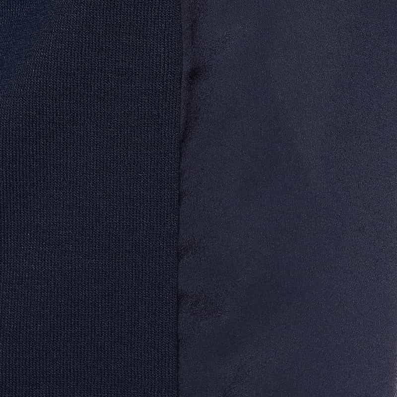 BARNEYS NEW YORK ウォッシャブル コンビネーションオーバーニットプルオーバー NAVY