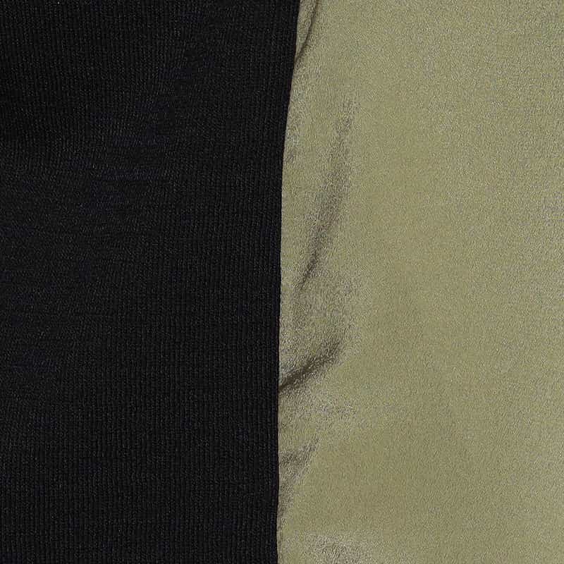 BARNEYS NEW YORK ウォッシャブル コンビネーションオーバーニットプルオーバー BLACK