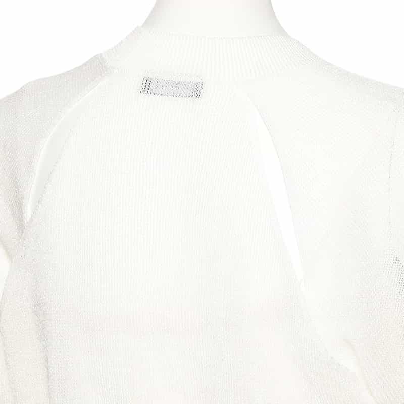 BARNEYS NEW YORK ウォッシャブル クロップドシアーニットプルオーバー WHITE