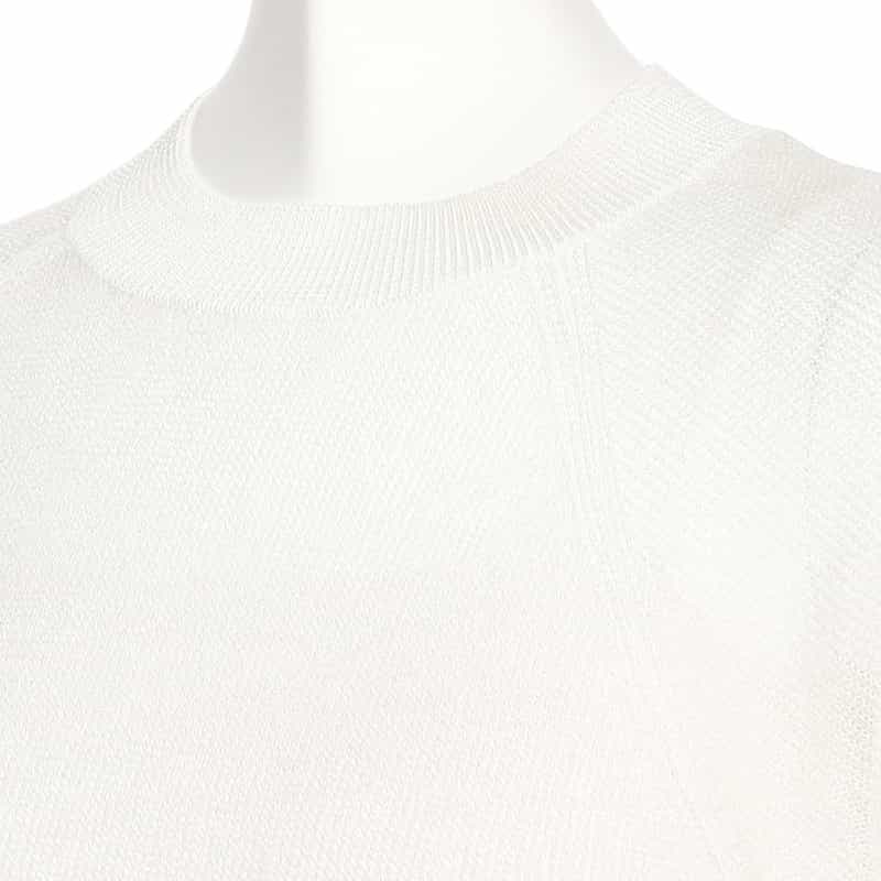 BARNEYS NEW YORK ウォッシャブル クロップドシアーニットプルオーバー WHITE