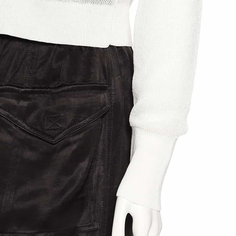 BARNEYS NEW YORK ウォッシャブル クロップドシアーニットプルオーバー WHITE