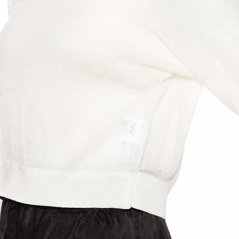 BARNEYS NEW YORK ウォッシャブル クロップドシアーニットプルオーバー WHITE