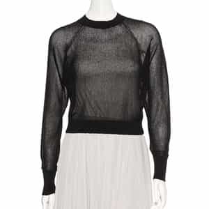 ウォッシャブル クロップドシアーニットプルオーバー