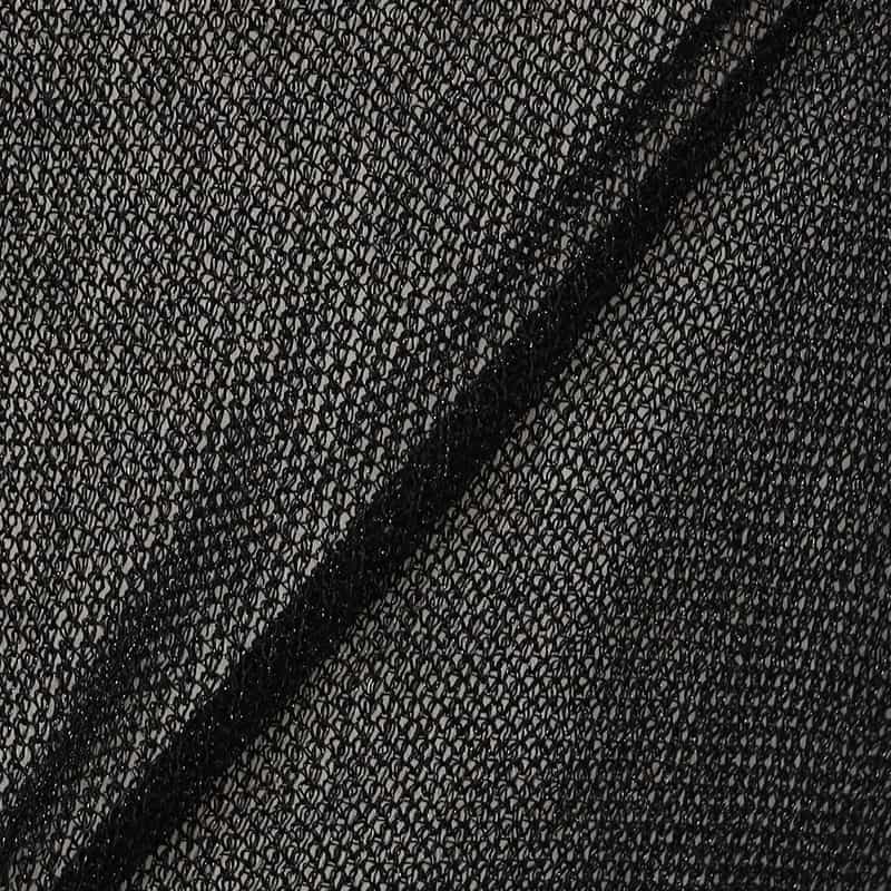 BARNEYS NEW YORK ウォッシャブル クロップドシアーニットプルオーバー BLACK