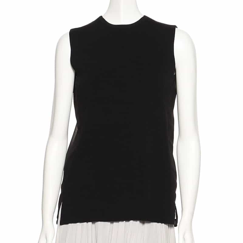 BARNEYS NEW YORK ウォッシャブル レイヤードプルオーバー BLACK