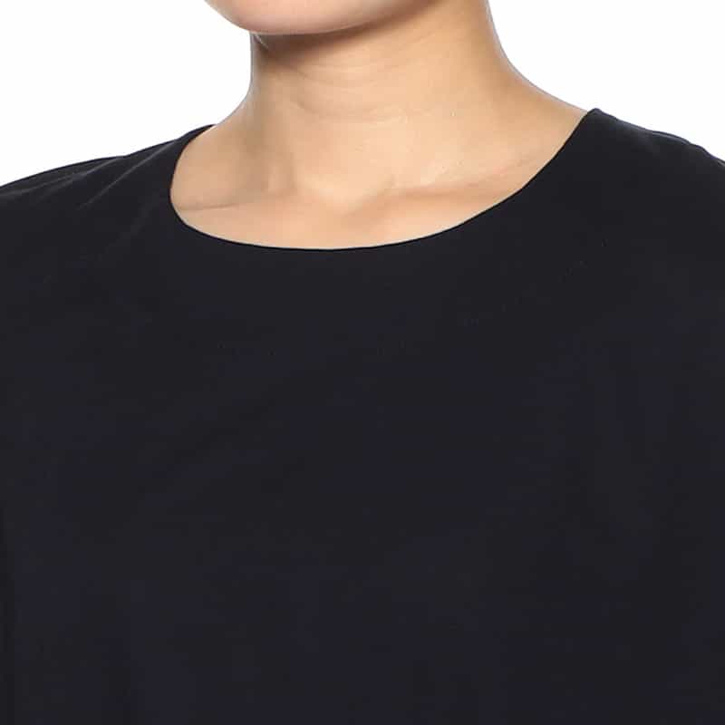 BARNEYS NEW YORK ウォッシャブル バックギャザーデザイン オーバーTシャツ NAVY