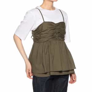 ウォッシャブル ギャザーキャミソール