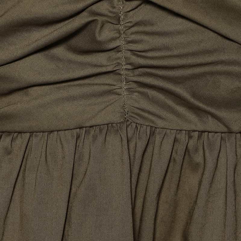 BARNEYS NEW YORK ウォッシャブル ギャザーキャミソール KHAKI