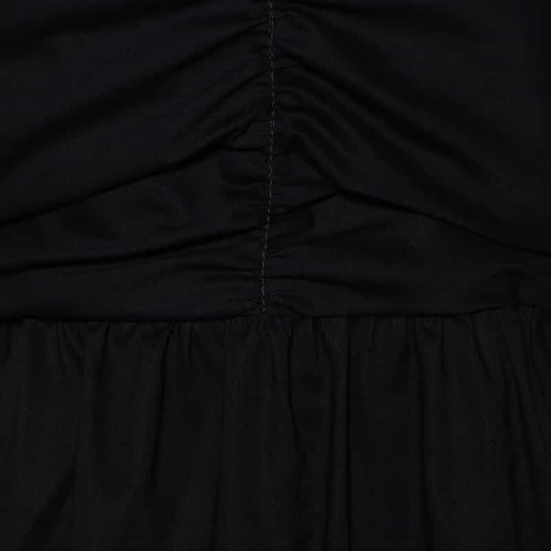 BARNEYS NEW YORK ウォッシャブル ギャザーキャミソール BLACK