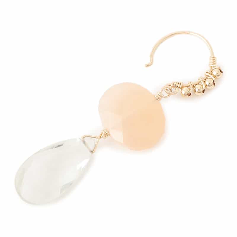 LA SOEUR LA SOEUR＜ラ スール＞ピアス （ピーチムーンストーン×グリーンアメシスト） NONE