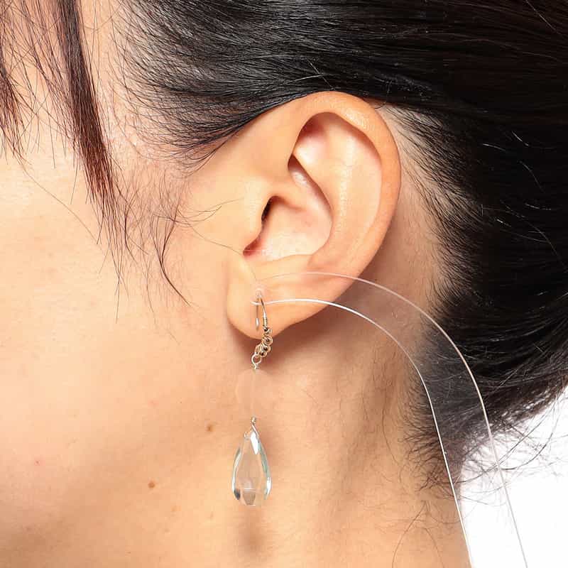 LA SOEUR LA SOEUR＜ラ スール＞ピアス （ピーチムーンストーン×グリーンアメシスト） NONE