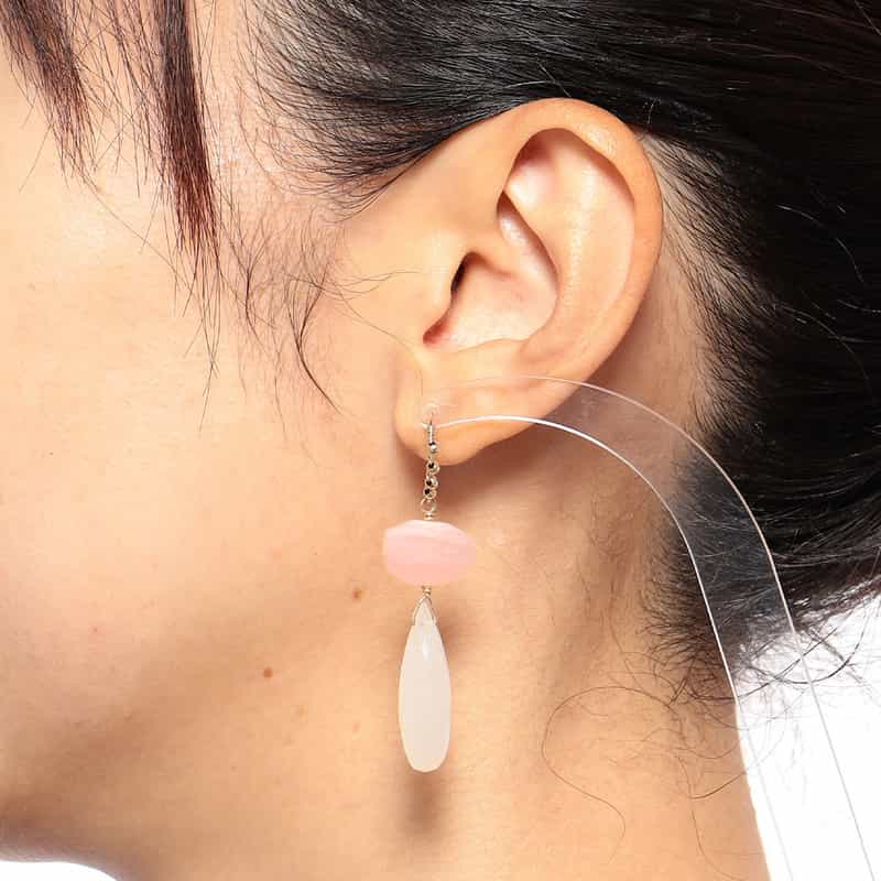 LA SOEUR LA SOEUR<ラ スール>ピアス (ピンクオパール×ムーンストーン) NONE