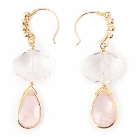 ピアス （クオーツ×ローズクオーツ）（2221666）｜LA SOEUR