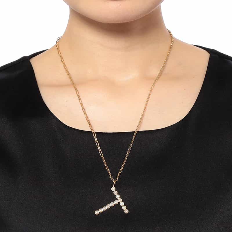 LA SOEUR LA SOEUR＜ラ スール＞ネックレス "T"（パール） NONE